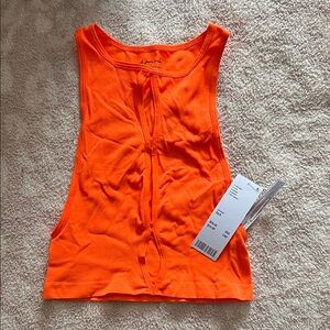 Orange Sleeveless Top with Holes in Center